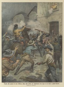 Siyah bir suçluyu yakalamak için polis tarafından savunulan Kahire (Illinois) hapishanelerine saldırı mı? by Achille Beltrame