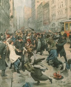 Sokakta işsizliği protesto eden kadınların kapak resmi; New York, ABD by Achille Beltrame