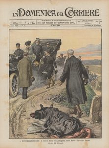 Araba sürme dramaları, bir prensesin Roma yakınlarında vahşice ölümü ve Hükümdarların gelişi by Achille Beltrame