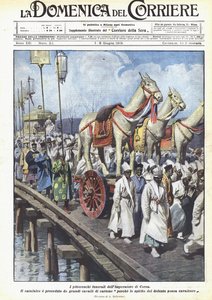 Kore imparatorunun renkli cenazesi by Achille Beltrame