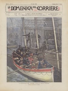 Buhar Yıldızının Kanalda Batması by Achille Beltrame