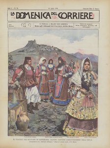 Egemenlerin Sardunya Yolculuğu, Adanın Bazı Karakteristik Kostümleri by Achille Beltrame