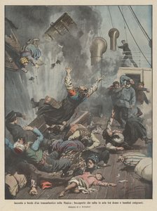İngiliz Kanalında bir okyanus gemisine ateş açın, göçmen kadınlar ve çocuklar arasında havaya sıçrayan yumurtadan çıkın
