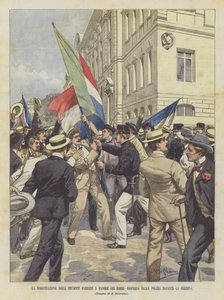 Parisli öğrencilerin Boers lehine yaptığı gösteri, polis tarafından Sorbonne önünde dağıtıldı. by Achille Beltrame