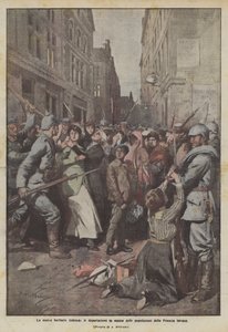Yeni Alman barbarlığı, işgal altındaki Fransa halklarının toplu sürgünleri by Achille Beltrame