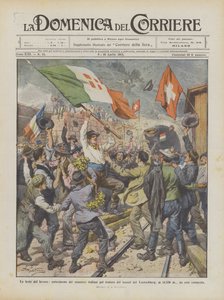 İşçi tatilleri, İtalyan madencilerinin Loetschberg tüneli hevesi mi? by Achille Beltrame