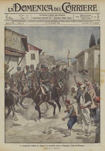 Arnavutluk'taki İtalyan işgalleri, süvariler Giorgucati'ye (Drynos Vadisi) girer.