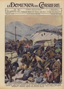 Bolşevik liderlerin şatafatlı ve iyi korunan arabaları, rezilce kaçaklar mı? by Achille Beltrame