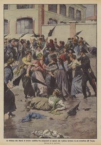 Çalışma özgürlüğüne yönelik şiddet, grevcilerle çalışmak isteyen işçiler arasındaki çatışma mı? by Achille Beltrame