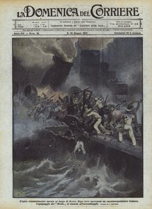 Dover kıyılarında destansı deniz savaşı by Achille Beltrame