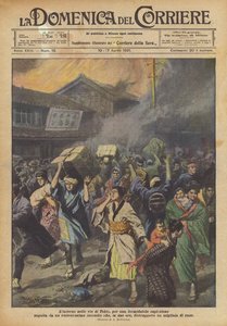 Korkunç bir patlamanın ardından çok şiddetli bir yangın için Tokyo sokaklarında cehennem mi?
