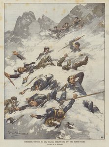 Ticino Kantonunda Bir Gezi Sırasında Çığ Düşen Okul Çocukları by Achille Beltrame