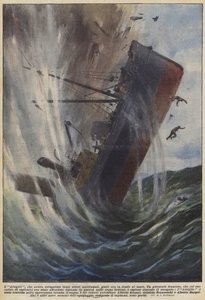 Pek çok gemi enkazı hazinesini kurtaran Pençe, şimdi denizin dibinde yatıyor (renkli taş) by Achille Beltrame