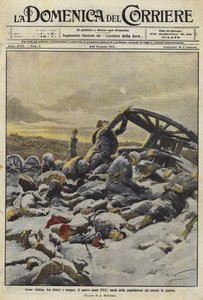 Dünya nüfusunun yarısının savaşta olduğu yeni yıl 1915 by Achille Beltrame