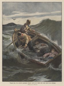 Bir cankurtaran sandalında dalgaların insafına yirmi saat kalan küçük bir mürettebatın trajik sonu by Achille Beltrame