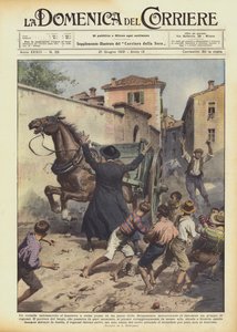 Kaçak bir at, Bergamo bölgesindeki bir köyde çılgınca koşarak tehdit mi etti?