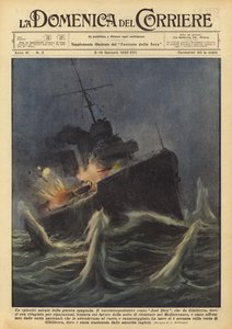 İspanyol savaşının bir deniz bölümü by Achille Beltrame