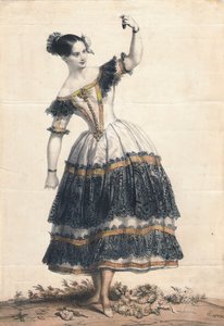 Fanny Elssler, La Cachucha balesi Le Diable topal dansında Florinda rolünde, 1836 by Achille Devéria