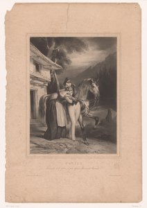 Prusyalı asker, karısı Prusse'ye veda ediyor (nesnedeki başlık) Farklı ülkelerden aşık çiftler (dizi başlığı) by Achille Devéria