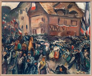 Fransız birliklerinin Strazburg'a girişi (Bas Rhin, Fransa), 22 Kasım 1918. Tablo, Emile Othon Friesz (1879-1949), Tuval Üzerine Yağlıboya