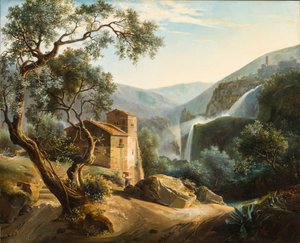 Şelaleli manzara, 1830 dolayları