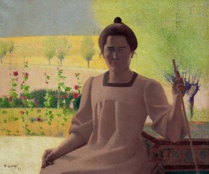Contrejour - Sanatçının karısının portresi by Achille Lauge