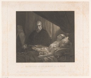 Il Tintoretto, kızını ölüm döşeğinde canlandırıyor Le Tintoret au lit de mort de sa fille (nesne üzerindeki başlık)
