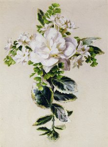 Çiçekli Haç (kağıt üzerine sulu boya) by Ada Hanbury