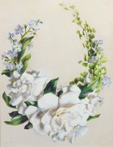 Çiçek Çelenk (kağıt üzerine sulu boya) by Ada Hanbury