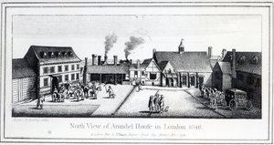 North View of Arundel House in London etched by Wenceslaus Hollar in 1646 and published in 1792  by Adam Alexius Bierling