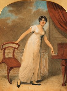 Bir Piyano Yanında Beyaz Elbise içinde boydan boya ayakta duran bir Hanımefendinin Portresi, 1801
