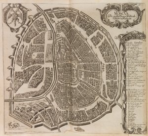 Moskova haritası. Gönderen: Moskovalıların Newe açıklaması..., 1656. by Adam Olearius
