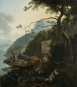 Bir İtalyan Gölünün Kıyısında Demirli Kayıkçılar, 1650-70
