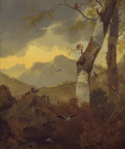 Keçiler ve Kuşlar ile Dağlık Manzara, c.1657