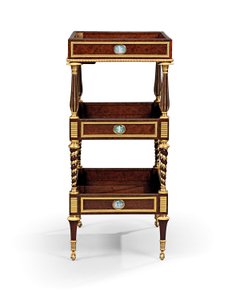 Geç Louis XVI ormolu ve kameoya monte edilmiş çapak porsuk ağacı ve maun masa travailleuse by Adam Weisweiler