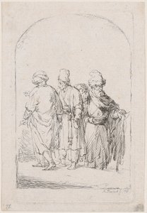 Doğu kostümü giymiş dört kişilik bir grup, 1795.