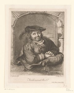 Bir pencerede Ferdinand Bol portresi by Adam von Bartsch