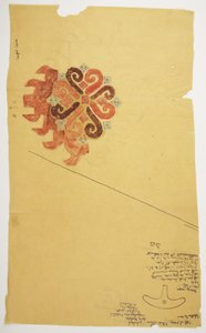 Bir bronz silahın halısı ve çizimi (suluboya) by Adela Breton