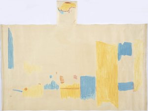Orta panelden bir tablonun izi, Doğu Duvarı, Jaguarların Üst Tapınağı, Chichen Itza, Meksika (suluboya ve grafit) by Adela Breton