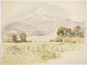 Volkan Orizaba, yakın S Juan, Coscomatepec, Meksika (suluboya) by Adela Breton