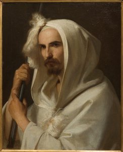 Tüfek ve barracano 1849 ile bir Arap portresi (tuval üzerine yağlı boya)