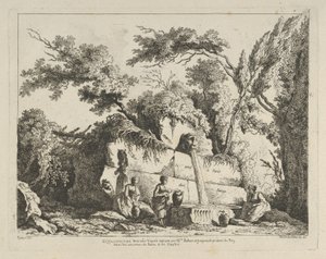 Roma çevresinde... doğadan alınmış farklı görünümlerden başlık sayfası..., 18. yüzyıl. by Adélaide Allou