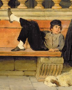 St. Marks, Venedik, tuval üzerine yağlı boya içen bir çocuğun detayı, 100405 detayı by Adolf Echtler