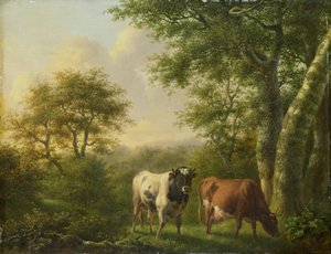Sığır ile manzara by Adolf Karel Maximiliaan Engel