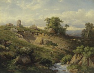 Kaya Düşen Vadi Yamacı, 1861 by Adolf Mosengel