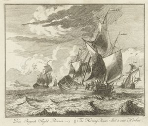 Ringa balığı tüpüyle eve yelken, 1725 dolayları Den Buysch Seyld Binnen / Herring Busse Yelkeni Barbou