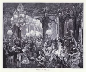 Top Akşam Yemeği (gravür) by Adolph Friedrich Erdmann von (after) Menzel