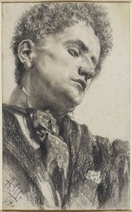 Genç Bir Adamın Başı by Adolph Menzel