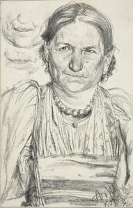 Köylü Kadın Portresi by Adolph Menzel