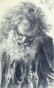 Yaşlı Bir Adamın Portresi, 1884 by Adolph Menzel